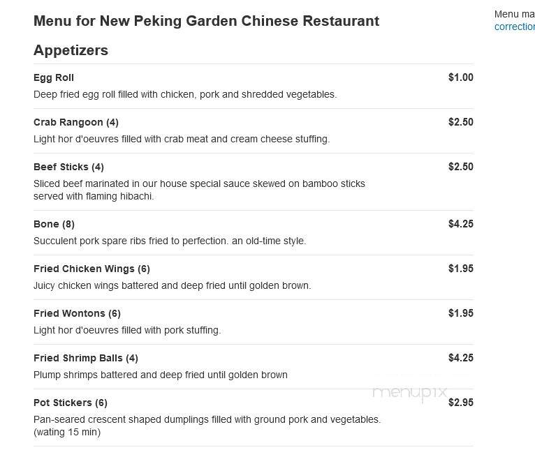New Peking Garden - Sultan, WA menu_pic