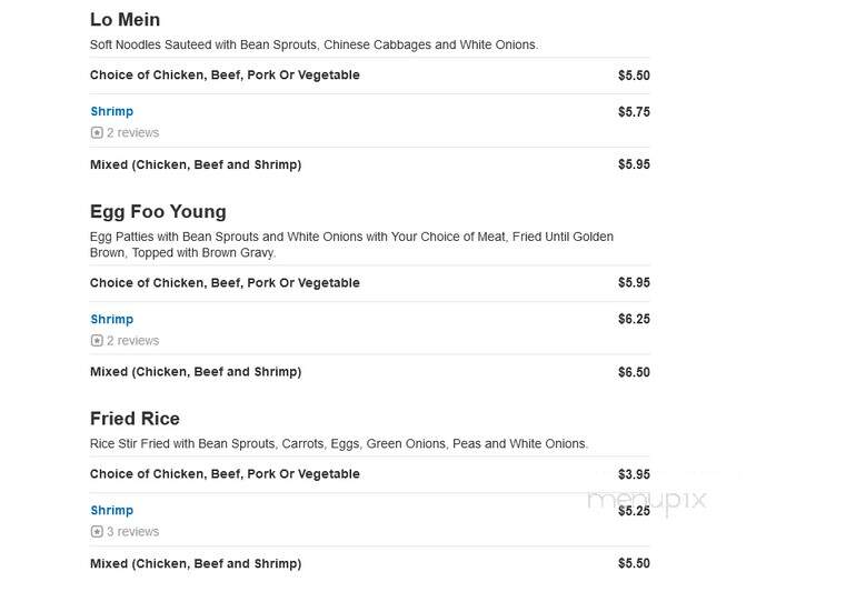 New Peking Garden - Sultan, WA menu_pic