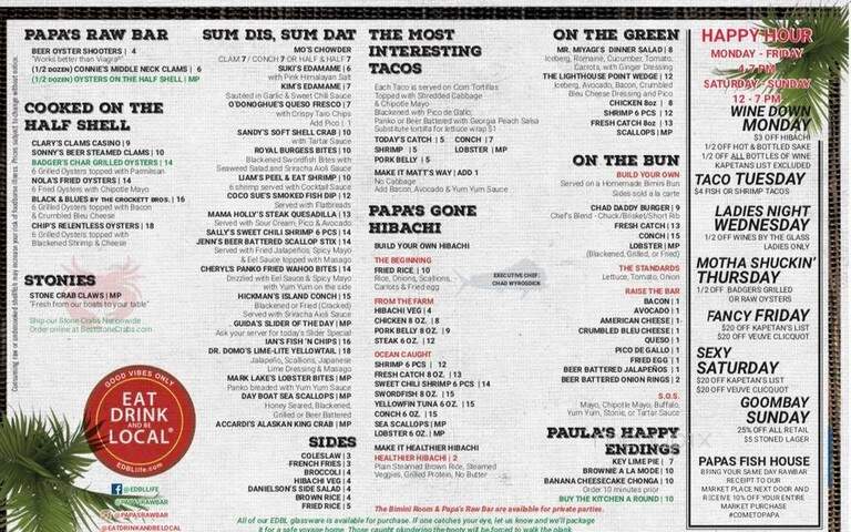 Papa's Raw Bar - Lighthouse Point, FL menu_pic