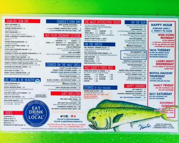 Papa's Raw Bar - Lighthouse Point, FL menu_pic