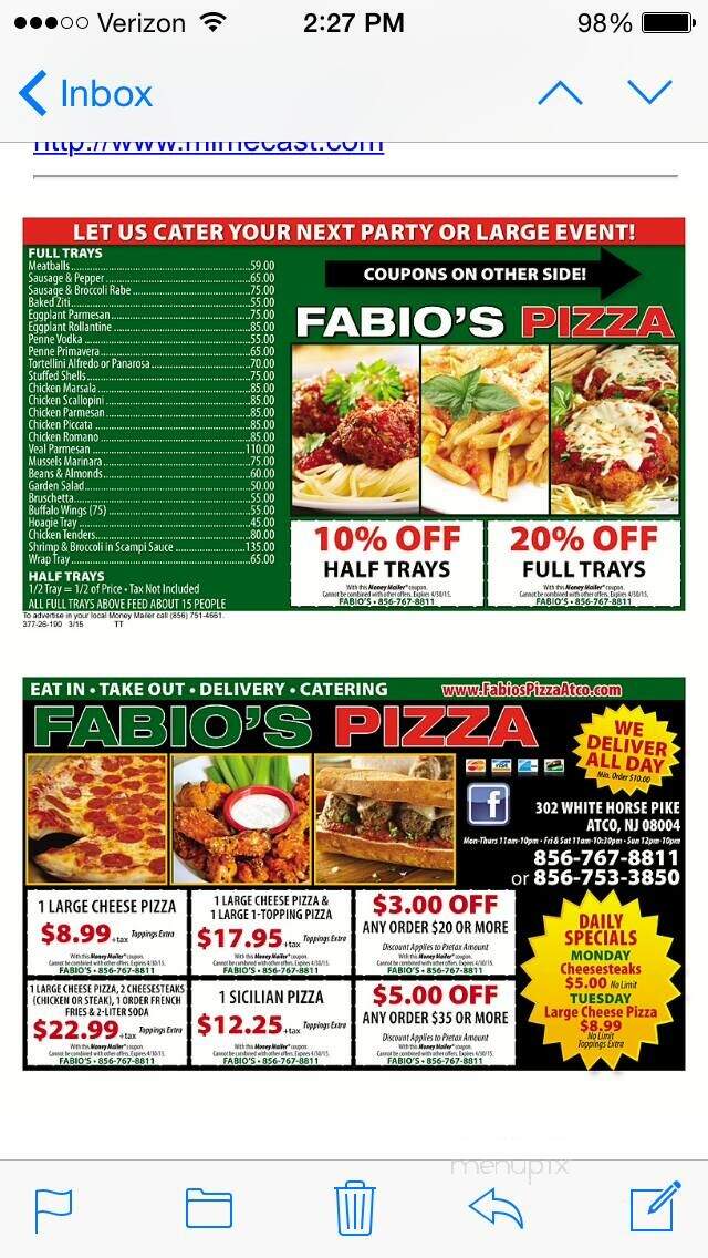 Fabio's Pizza - Atco, NJ