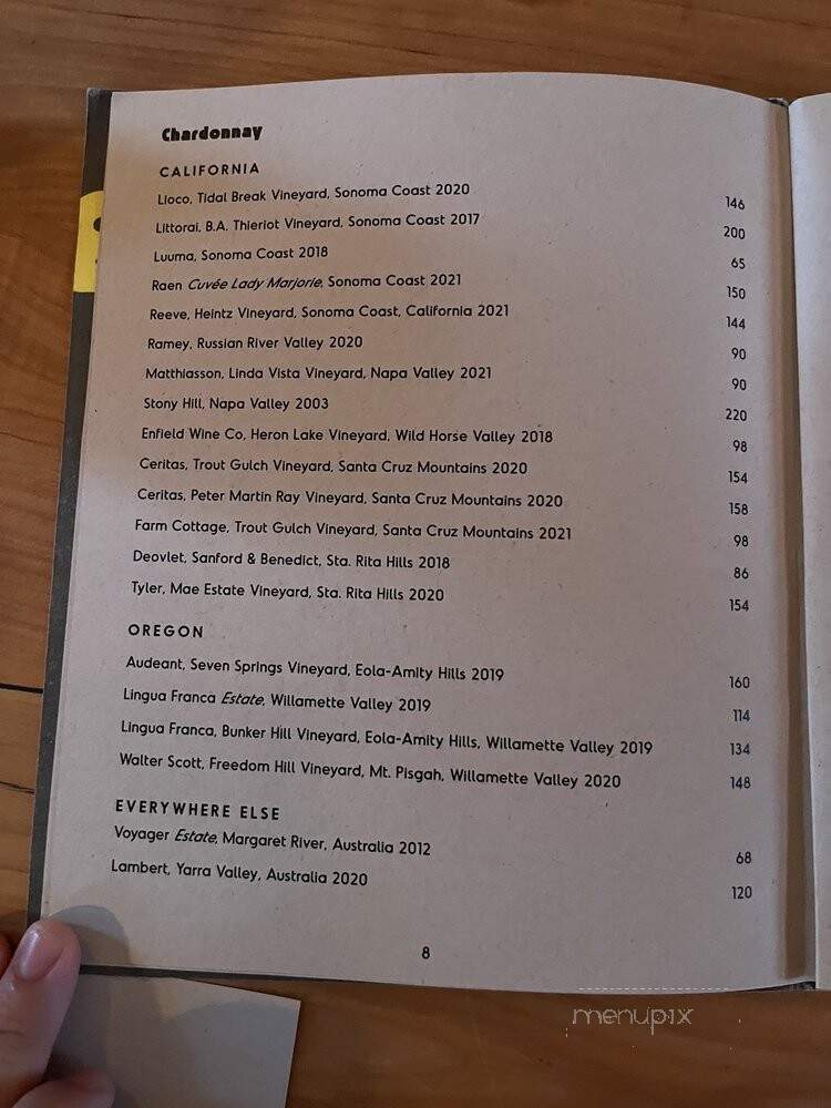 Progress - San Francisco, CA menu_pic