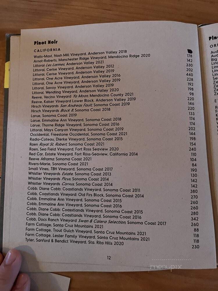 Progress - San Francisco, CA menu_pic