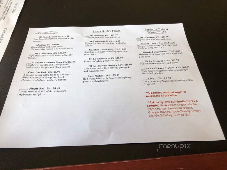 St. Julian Wine Company Tasting Room - Frankenmuth, MI menu_pic