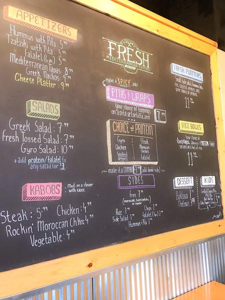 Fresh Mediterranean Express - Waukee, IA menu_pic