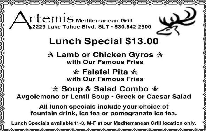 Artemis Lakefront Cafe - South Lake Tahoe, CA