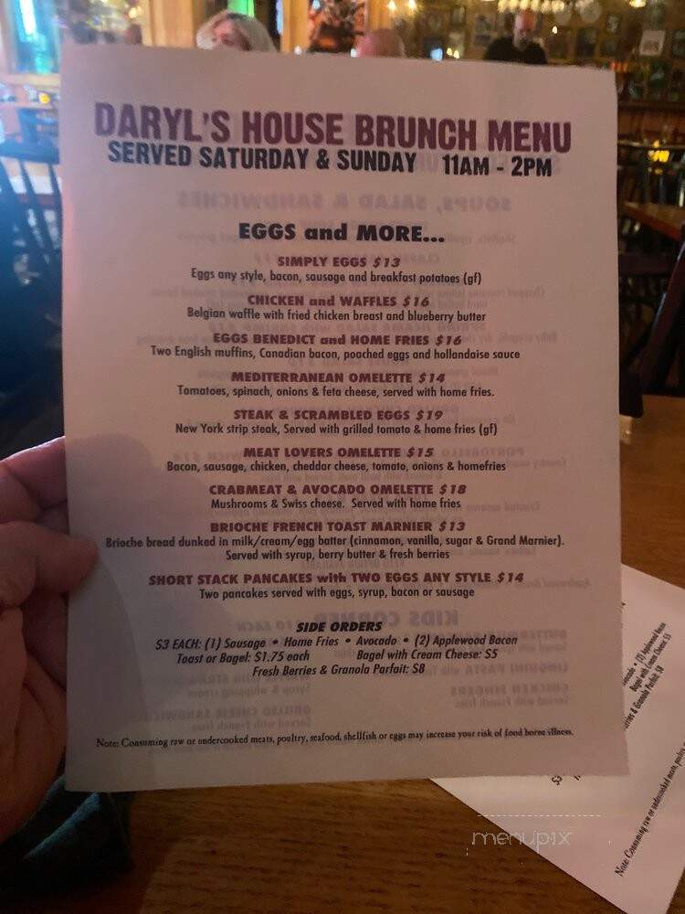 Daryl's House Club - Pawling, NY menu_pic