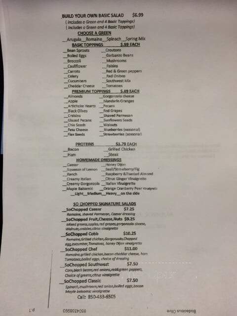 So Chopped - Pensacola, FL menu_pic