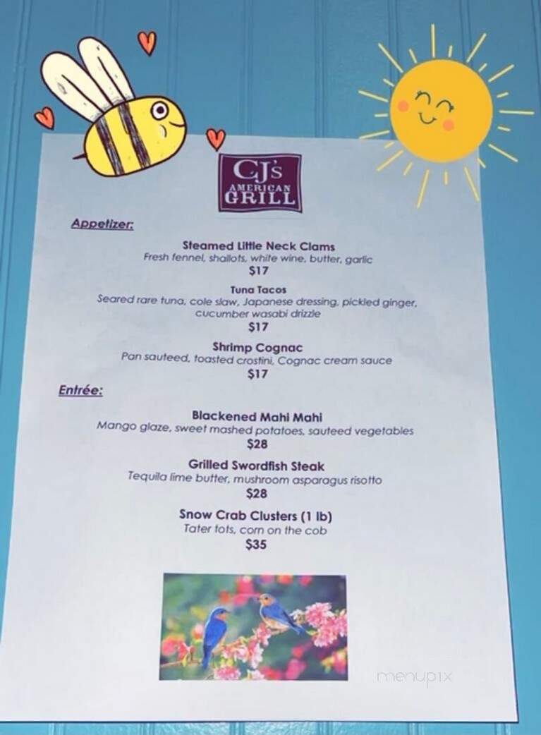 CJ's American Grill - Mattituck, NY menu_pic