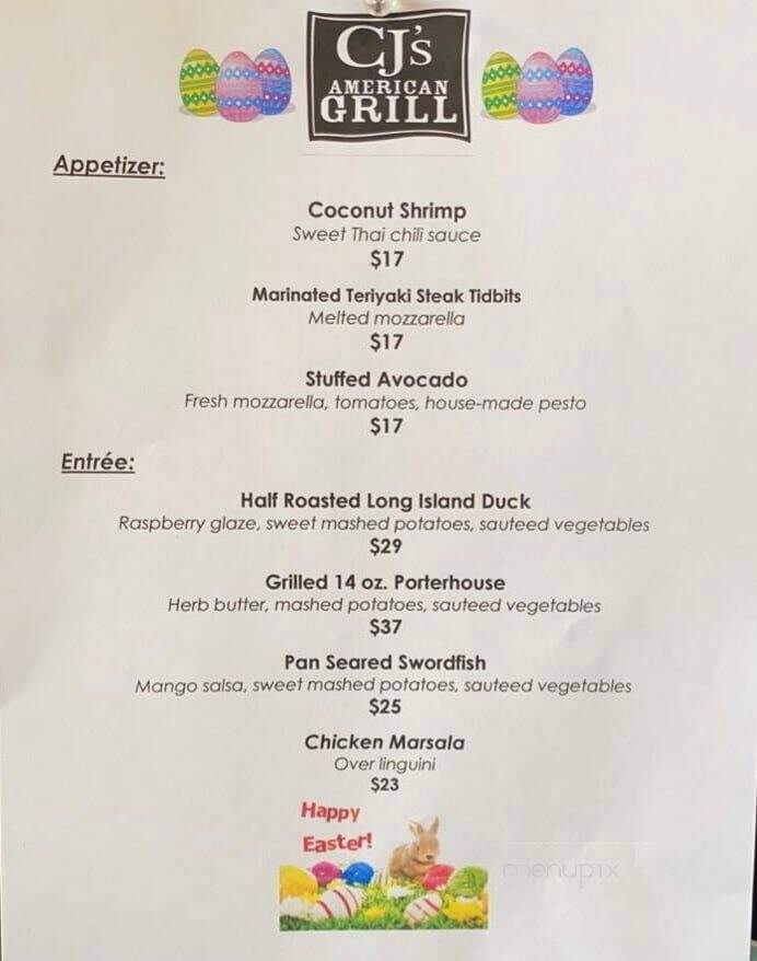 CJ's American Grill - Mattituck, NY menu_pic
