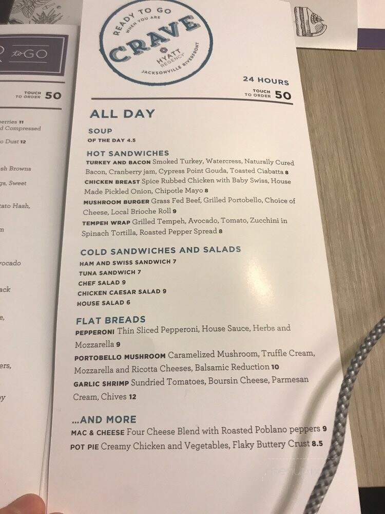 Hyatt Regency Jacksonville Riverfront - Jacksonville, FL menu_pic