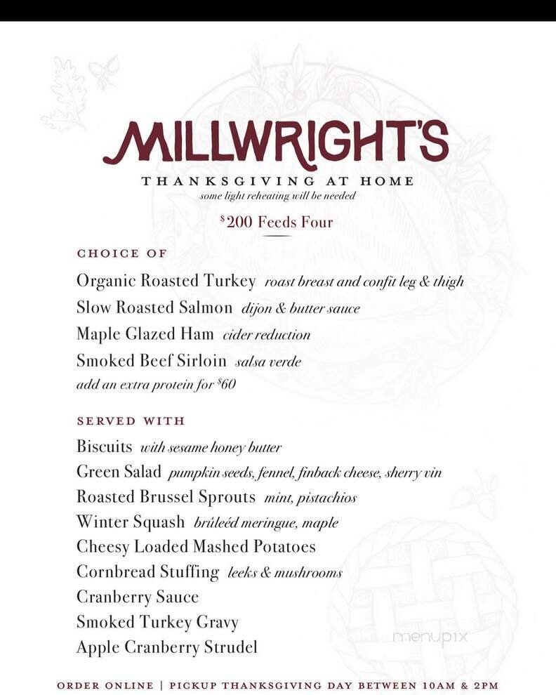 Millwrights - Simsbury, CT menu_pic