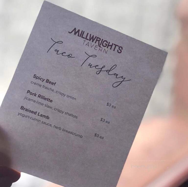 Millwrights - Simsbury, CT menu_pic