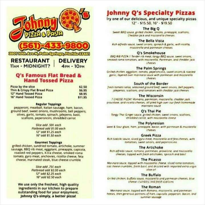 Johnny Q's Restaurant & Sports Lounge - Lake Worth, FL menu_pic