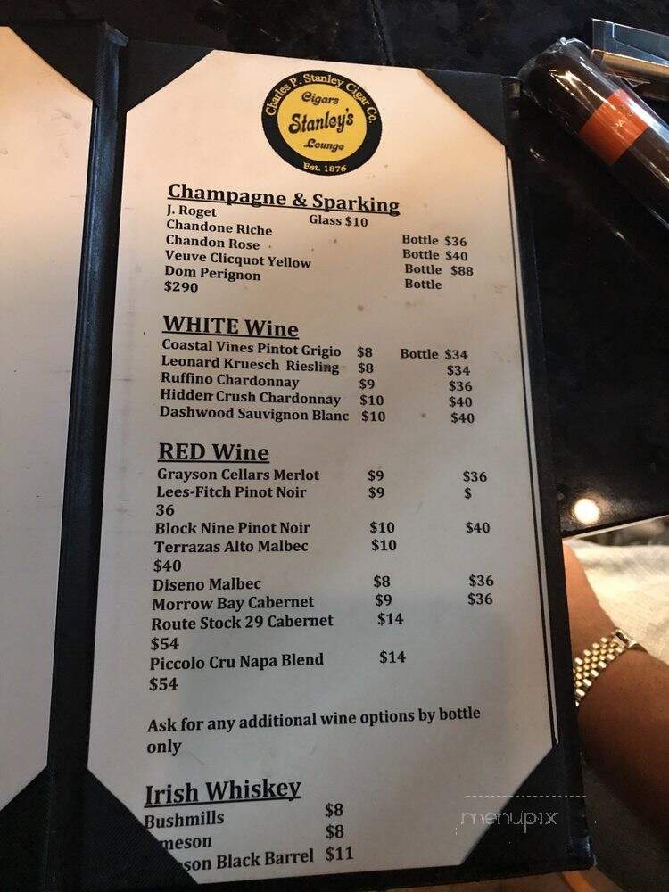 Charles P Stanley Cigar Company and Lounge - Saint Louis, MO menu_pic