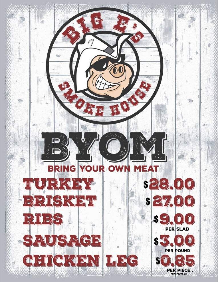 Big E's BBQ - Brownsville, TX menu_pic