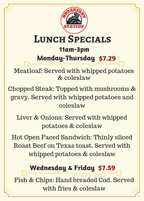 Breakfast Station - Zephyrhills, FL menu_pic