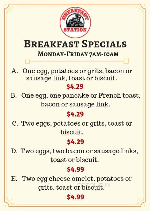 Breakfast Station - Zephyrhills, FL menu_pic
