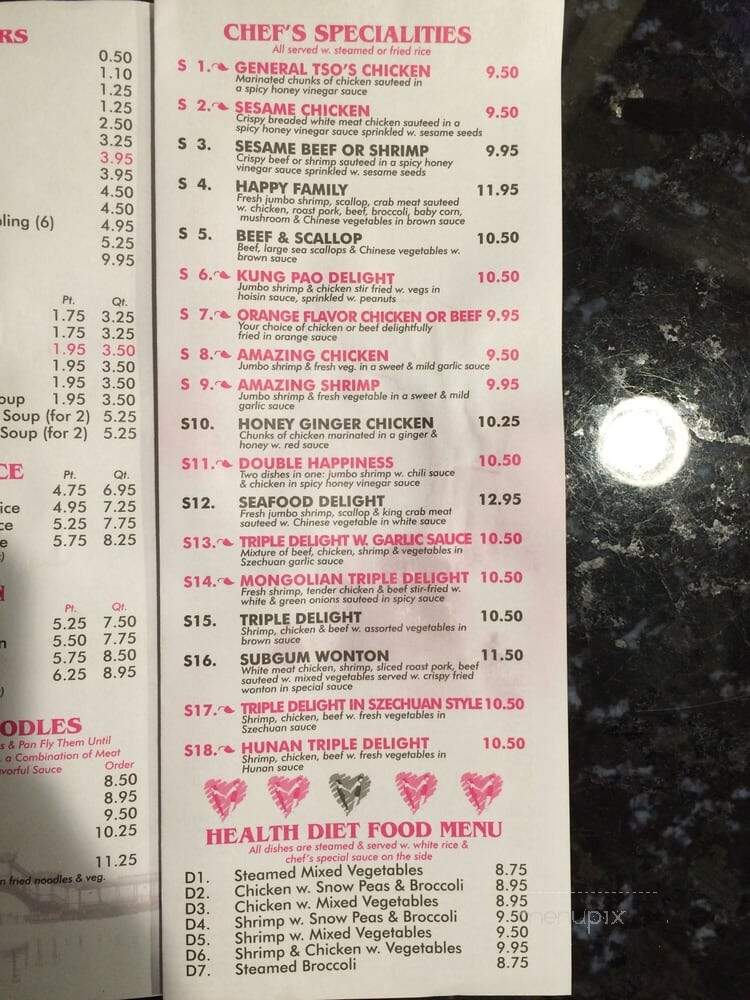 Jin's China King - Shelby Township, MI menu_pic