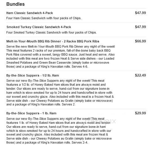 Honeybaked Ham - Oregon City, OR menu_pic