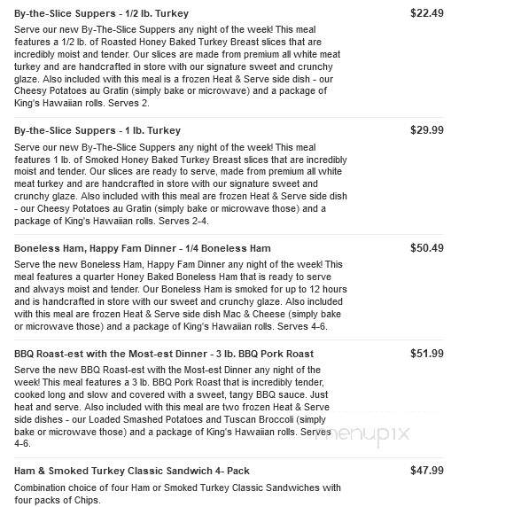 Honeybaked Ham - Oregon City, OR menu_pic