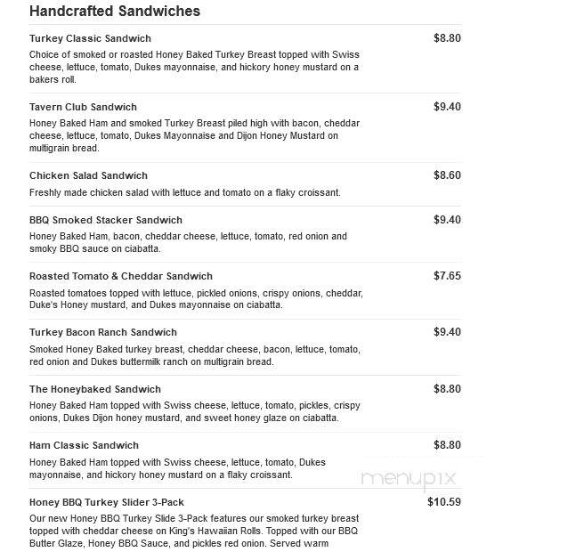 Honeybaked Ham - Oregon City, OR menu_pic