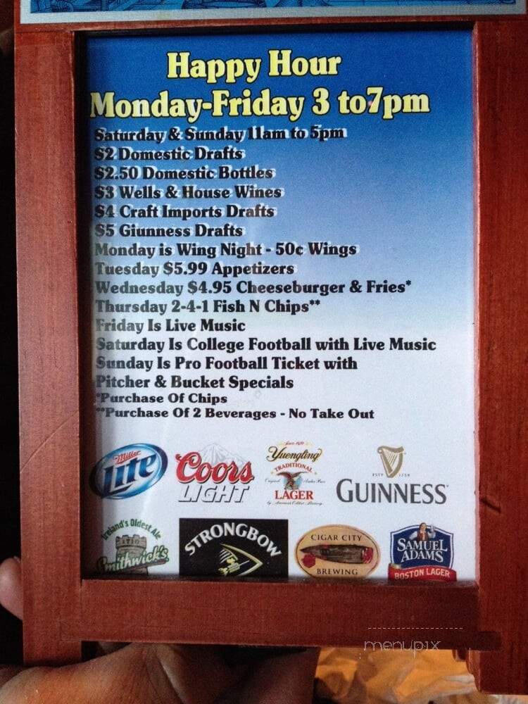 Fiddlers Green Irish Pub & Eatery - New Port Richey, FL menu_pic