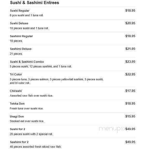Aoyama Japanese Steakhouse - Marshfield, MA menu_pic
