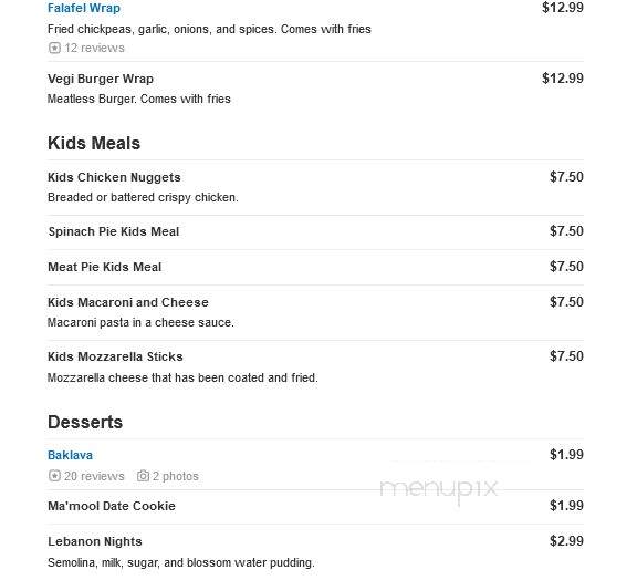 Zaytoon Restaurant - Clinton, MA menu_pic