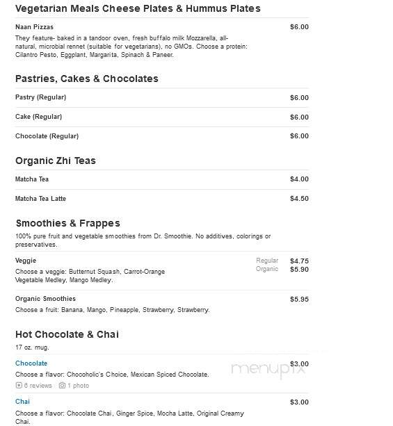 Oasis at Carr Mill - Carrboro, NC menu_pic