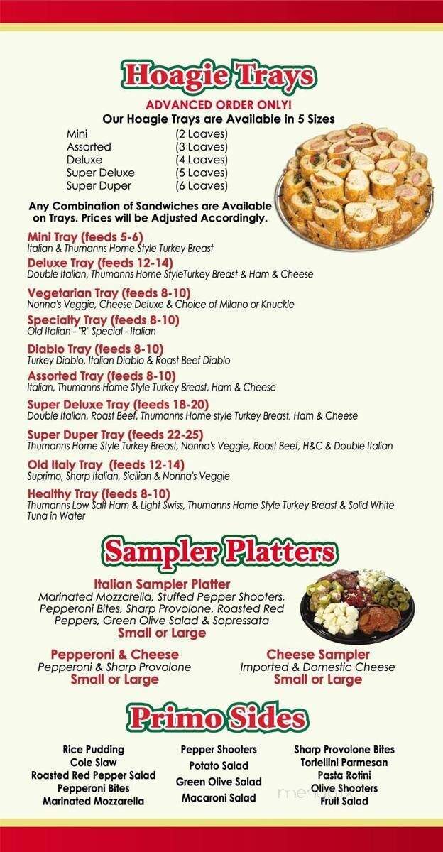 PrimoHoagies - Wilkes-Barre, PA menu_pic