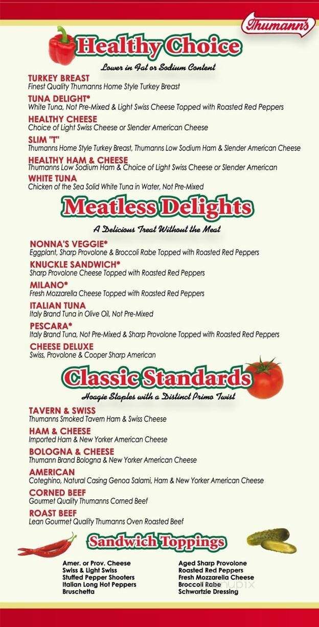 PrimoHoagies - Wilkes-Barre, PA menu_pic