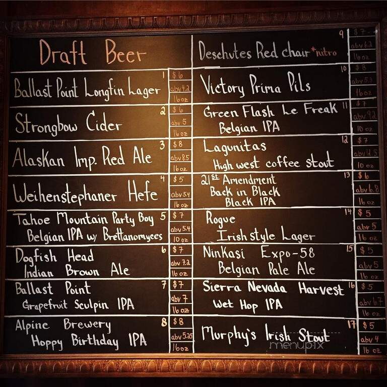 Ole Bridge Pub - Reno, NV menu_pic