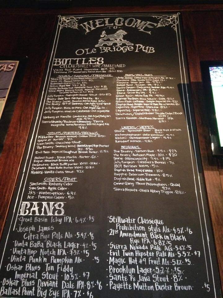 Ole Bridge Pub - Reno, NV menu_pic