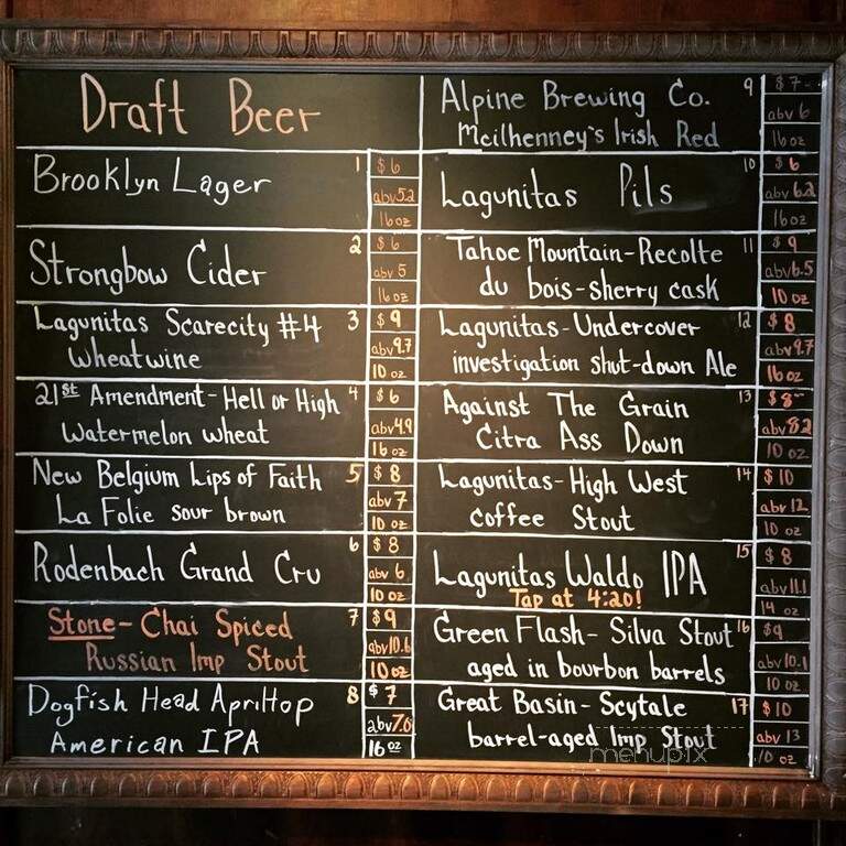 Ole Bridge Pub - Reno, NV menu_pic