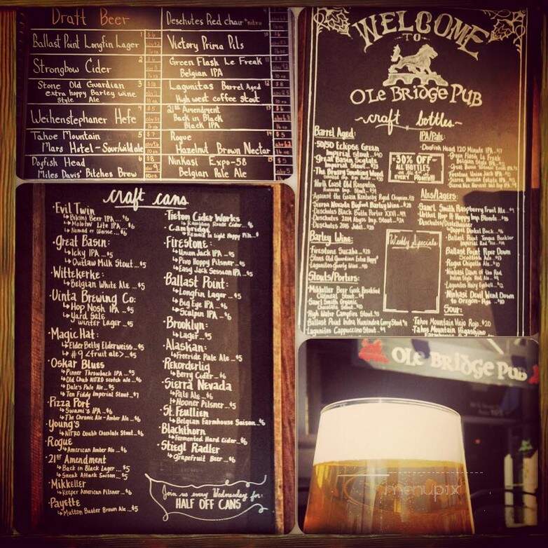 Ole Bridge Pub - Reno, NV menu_pic
