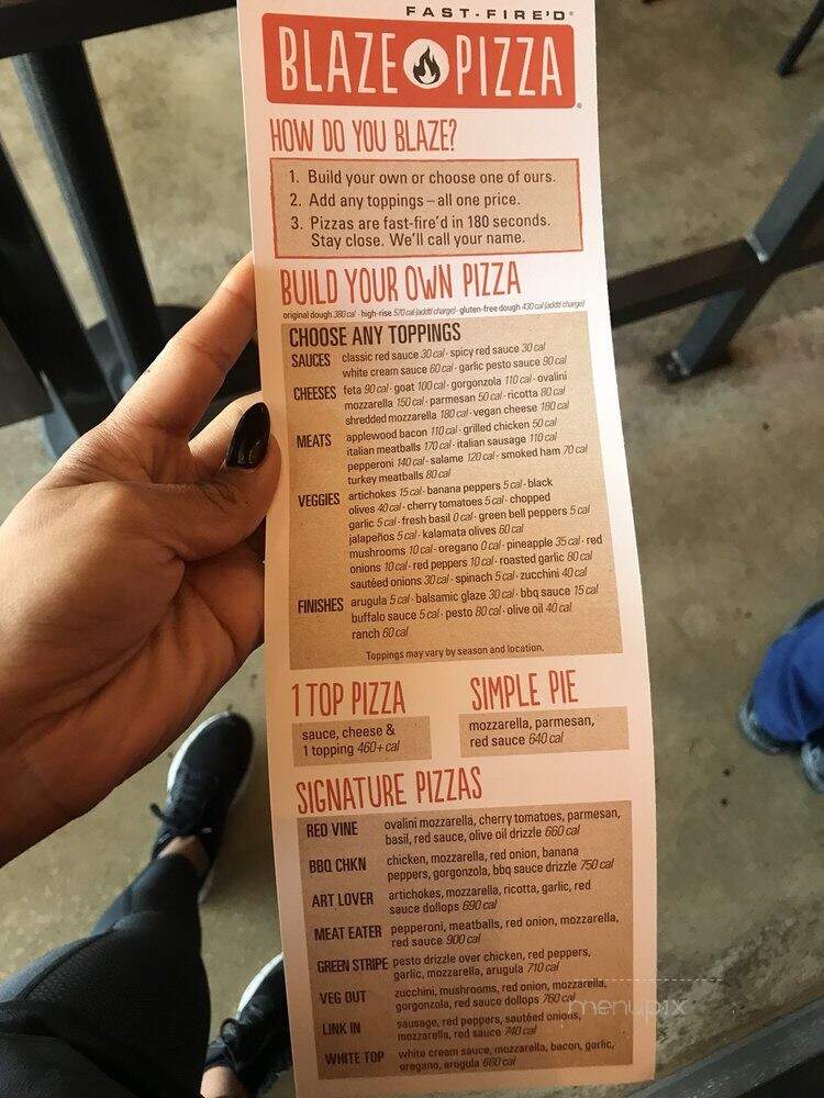 Blaze Pizza - Davie, FL menu_pic