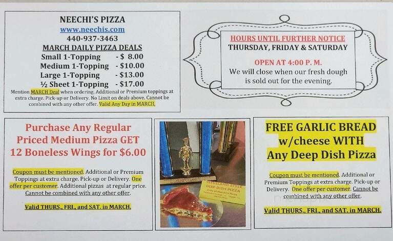 Neechi's Pizza - Avon, OH menu_pic