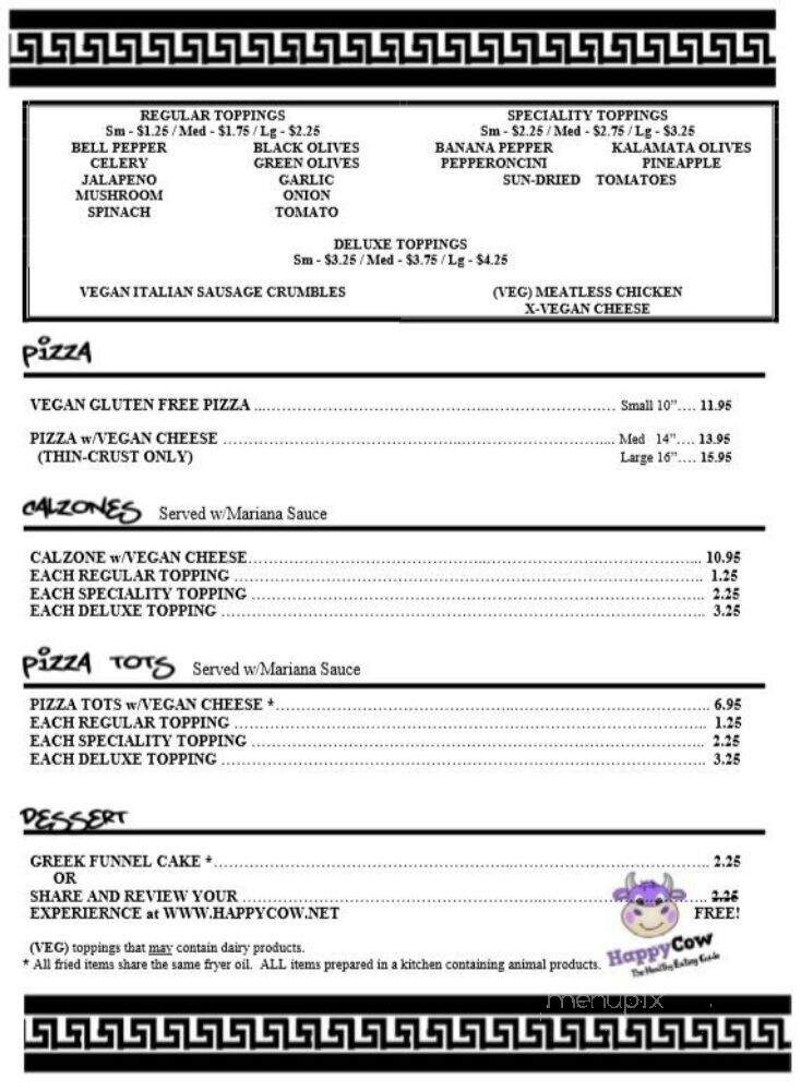 Graffiti's Pizza A Greek Taverna - McDonough, GA menu_pic