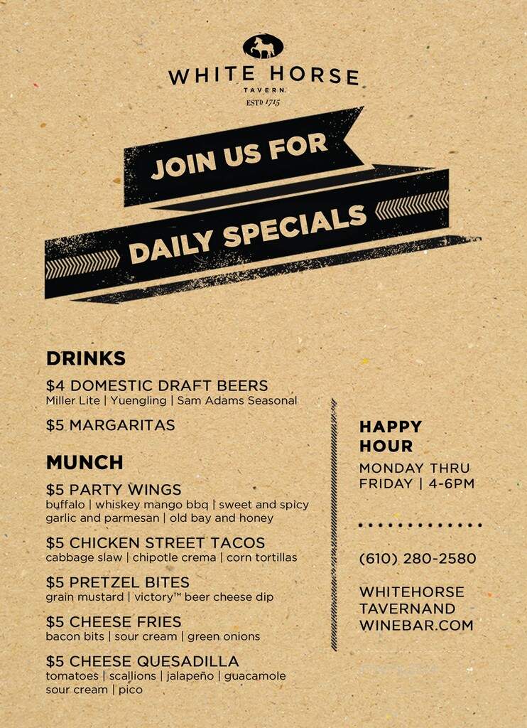 White Horse Tavern & Wine Bar - Frazer, PA menu_pic