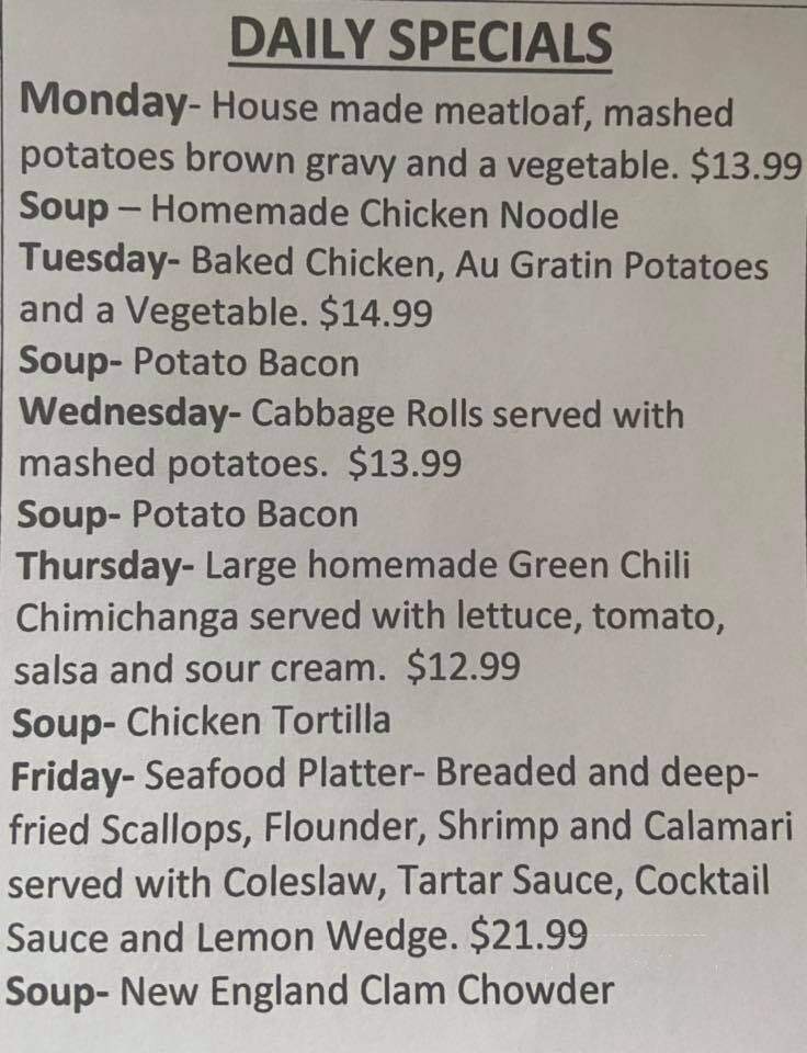 One Eyed Buffalo Brewing Company - Thermopolis, WY menu_pic