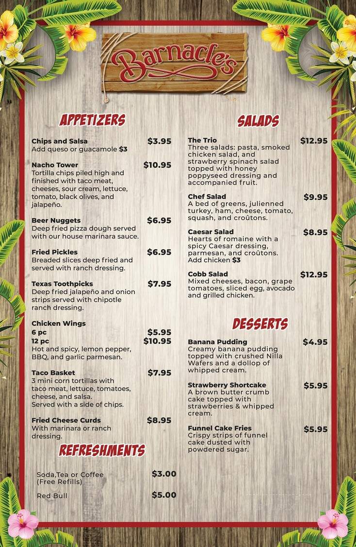Tanglewood Resort And Conference Center - Pottsboro, TX menu_pic