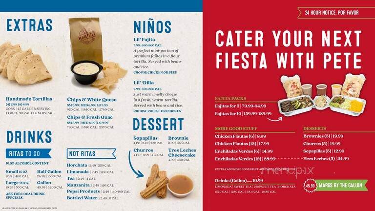 Fajita Pete's - Colleyville, TX menu_pic