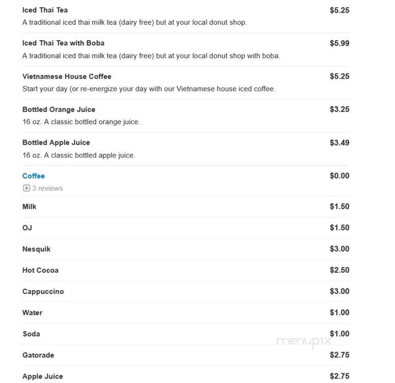 K S Donut Shop - Long Beach, CA menu_pic