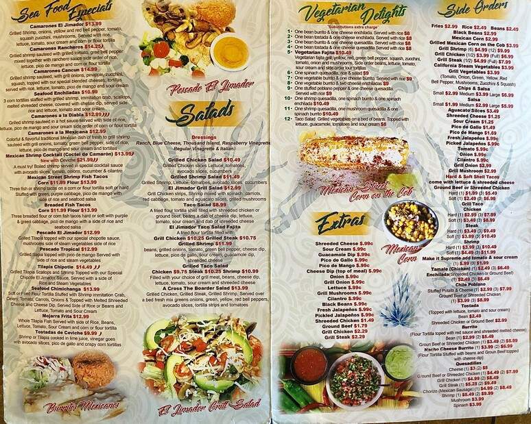 El Jimador - Clemson, SC menu_pic