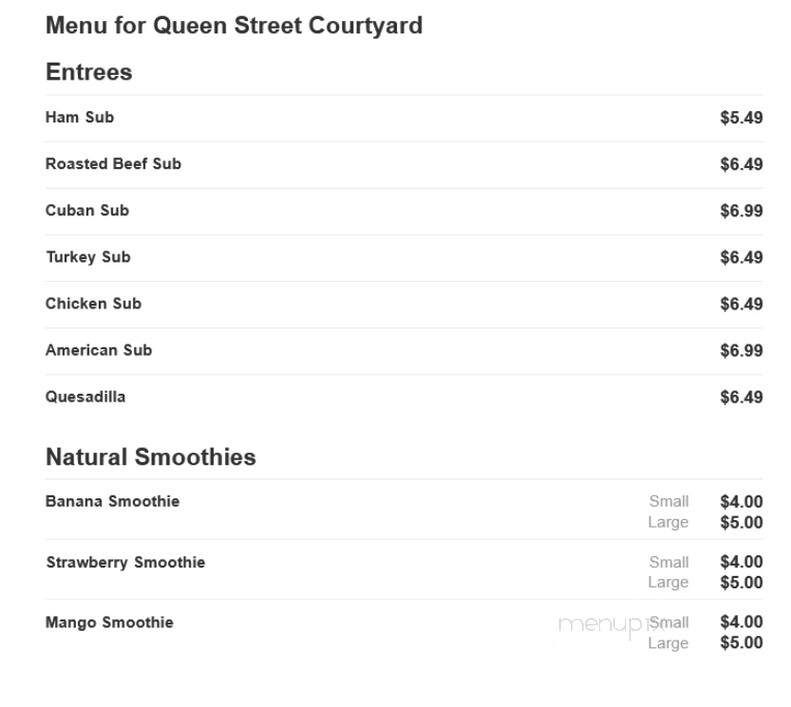 Queen Street Courtyard - Lancaster, PA menu_pic