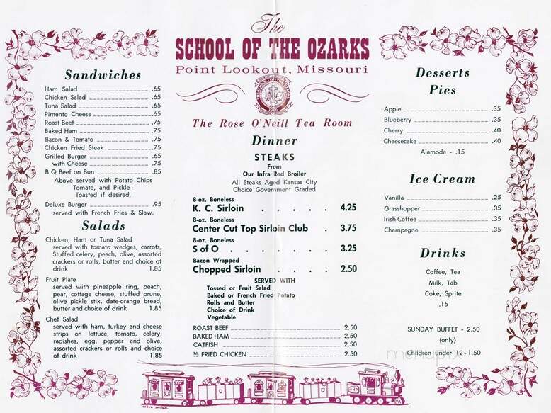 Friendship House-Restaurant - Point Lookout, MO menu_pic