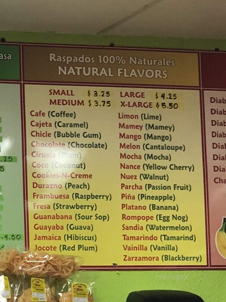 Raspado Xtreme - Fontana, CA menu_pic