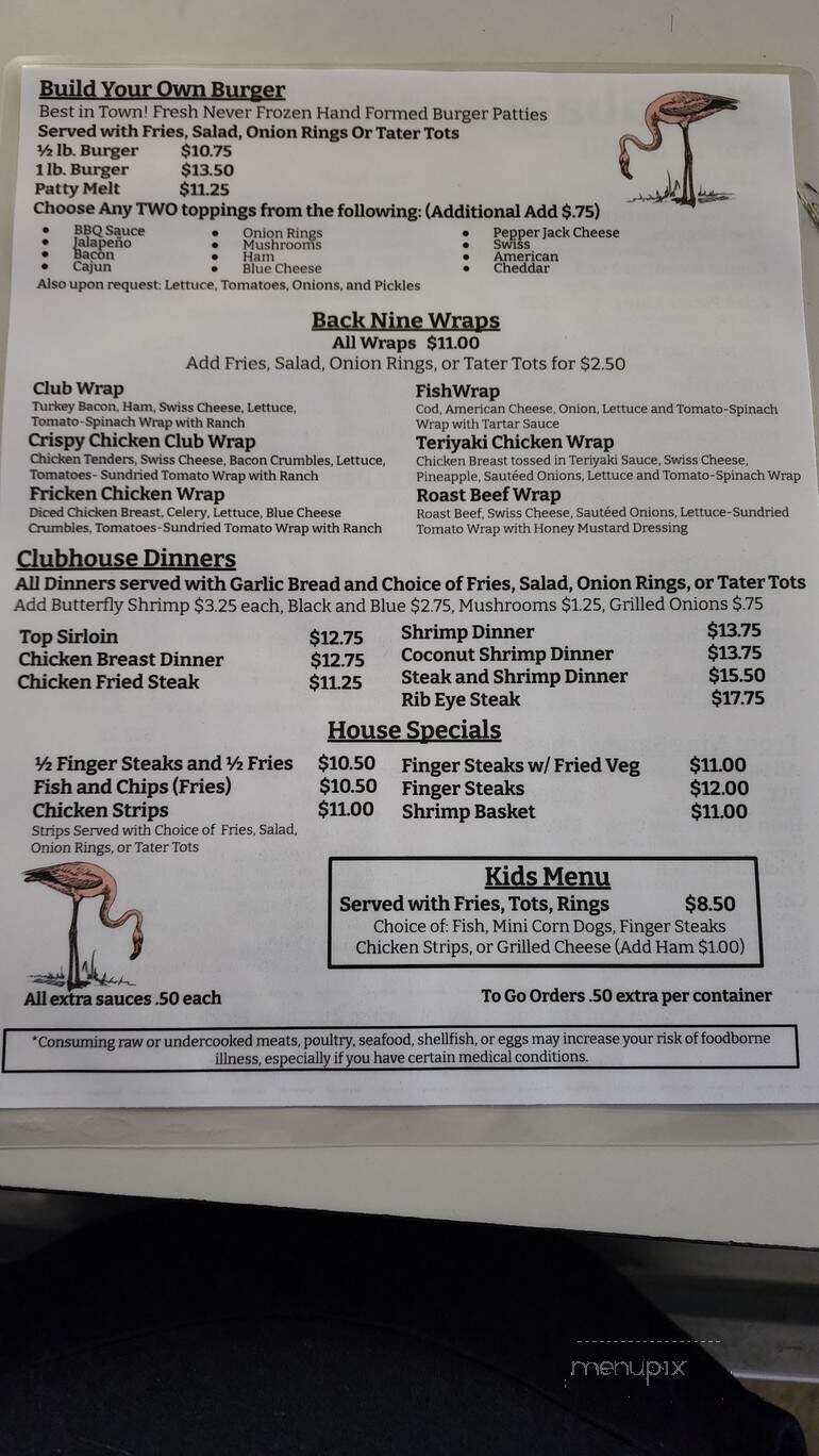 Sandbagger's Bar & Grill - Pocatello, ID menu_pic