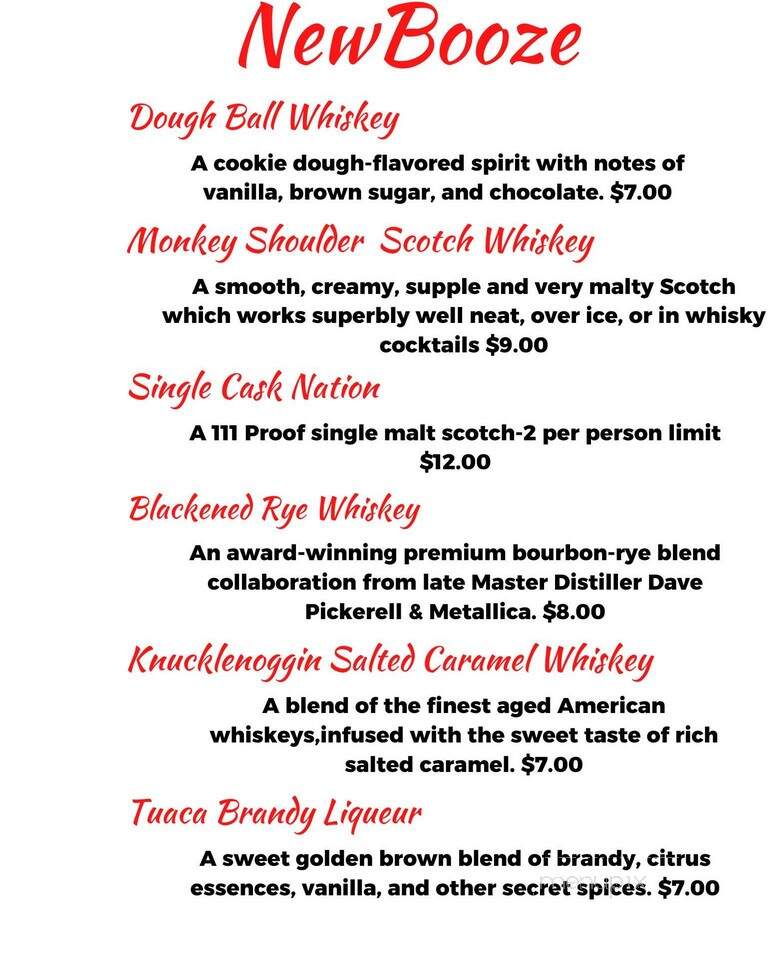 Ringer's - Bonsall, CA menu_pic